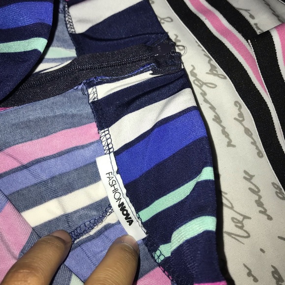 Sexy stripped 2 piece set blue/pink - Picture 6 of 8